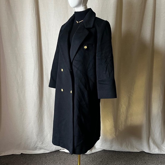 Vintage Forecaster of Boston Black Wool Military Coat USA Size 12 - Picture 4 of 8